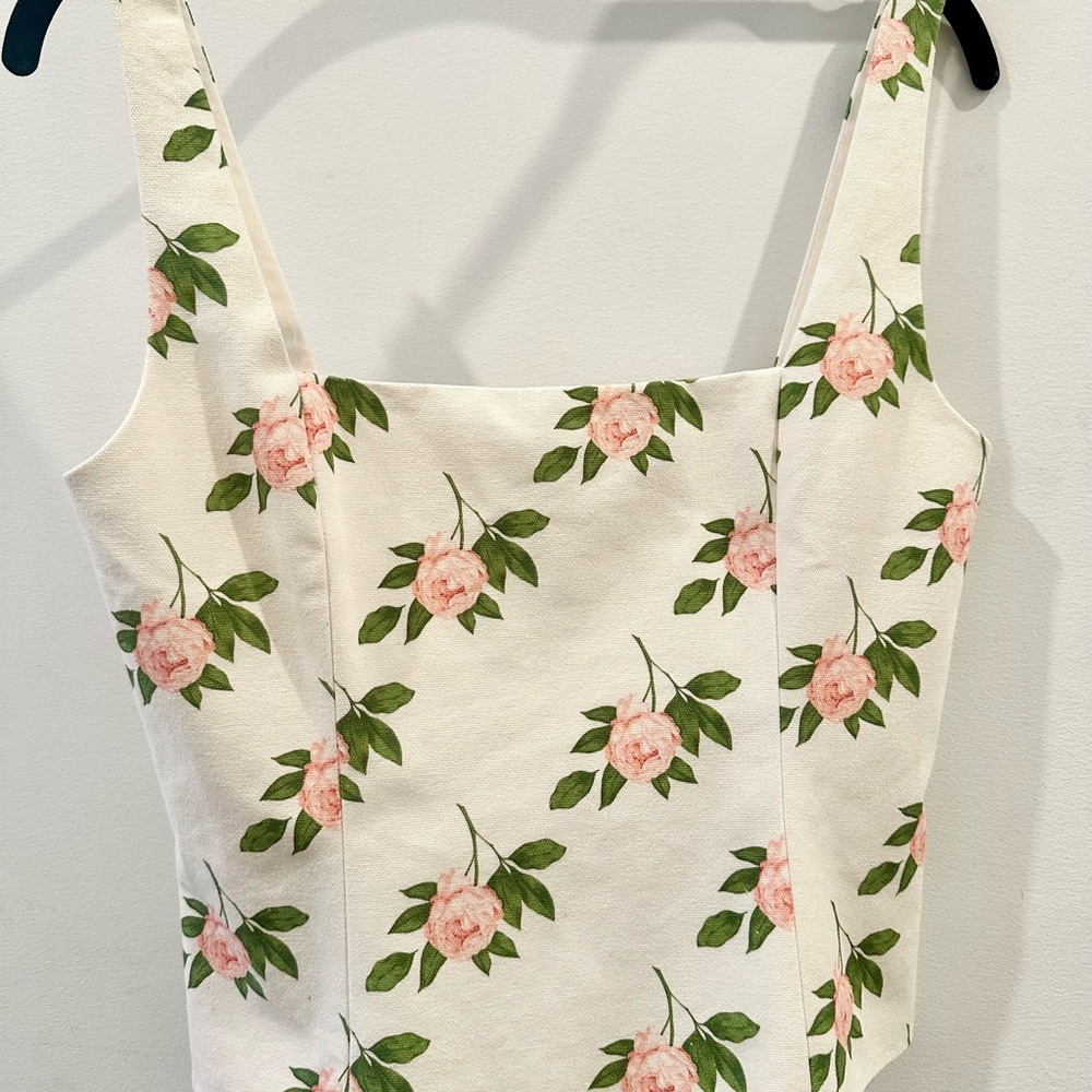 Cami NYC Cream Pink Bustier Tank Top NWT XS